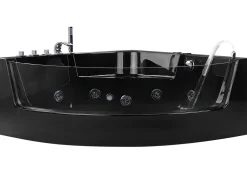 Banheira De Hidromassagem De Canto Em Acrilico Preto Com Led 190 X 135 Cm Marina