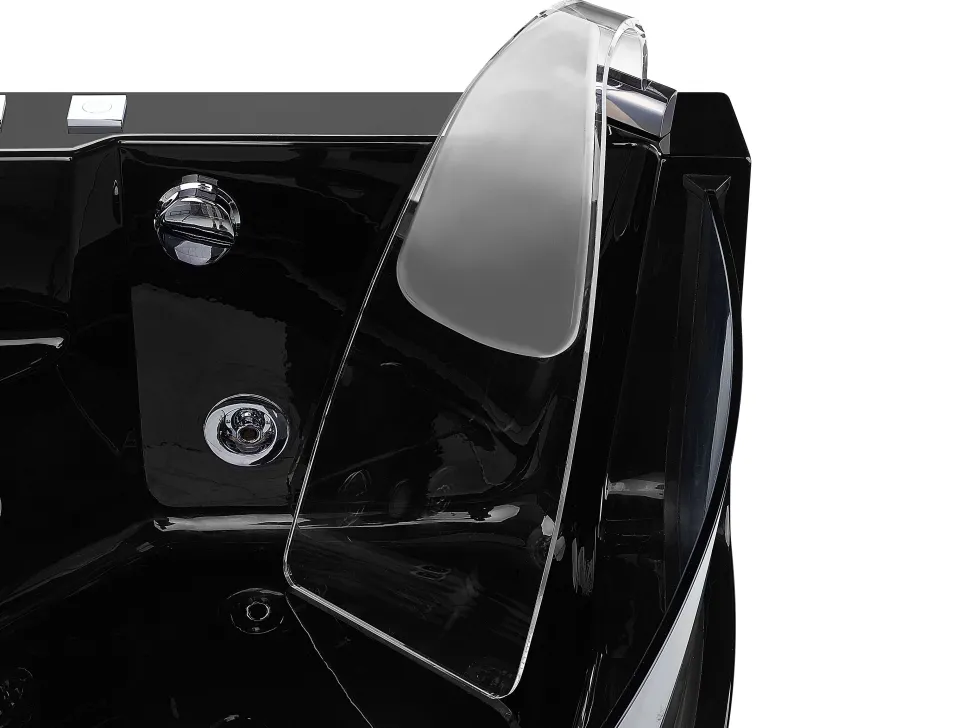 Banheira De Hidromassagem De Canto Em Acrilico Preto Com Led 190 X 135 Cm Marina