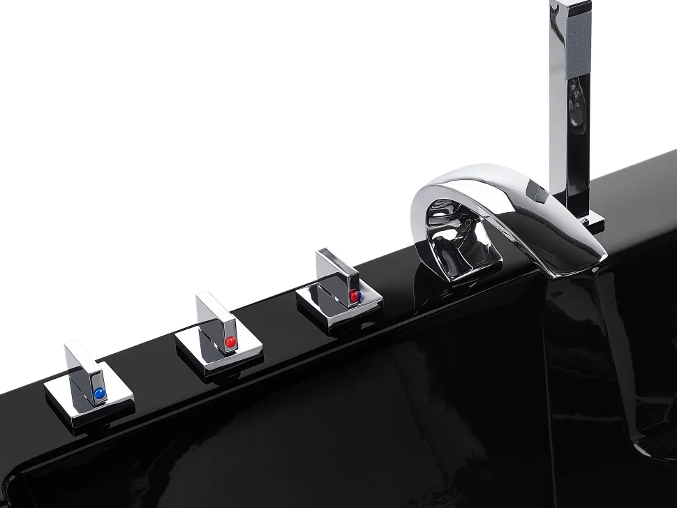 Banheira De Hidromassagem De Canto Em Acrilico Preto Com Led 190 X 135 Cm Marina