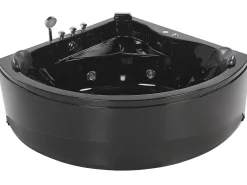 Banheira De Hidromassagem De Canto Em Acrilico Preto Com Led 140 X 140 Cm Baracoa