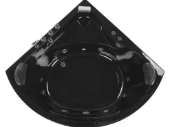 Banheira De Hidromassagem De Canto Em Acrilico Preto Com Led 140 X 140 Cm Baracoa