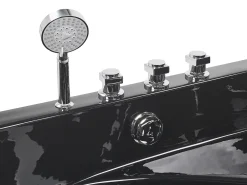 Banheira De Hidromassagem De Canto Em Acrilico Preto Com Led 140 X 140 Cm Baracoa