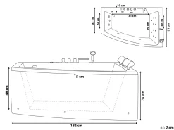 Banheira De Hidromassagem De Canto Versao A Direita Em Acrilico Branco 182 X 122 Cm Serrana