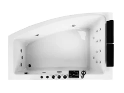 Banheira De Hidromassagem De Canto Versao A Direita Em Acrilico Branco 182 X 122 Cm Serrana