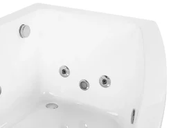 Banheira De Hidromassagem De Canto Versao A Direita Em Acrilico Branco 182 X 122 Cm Serrana