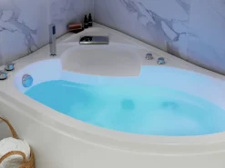 Banheira De Hidromassagem De Canto A Direita Com Led Em Branco Neiva