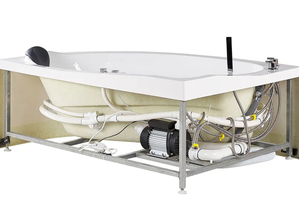 Banheira De Hidromassagem De Canto A Direita Com Led Em Branco Neiva