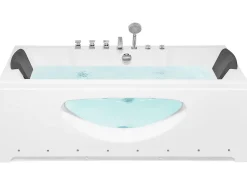 Banheira De Hidromassagem Em Acrilico Branco Com Led 180 X 80 Cm Hawes