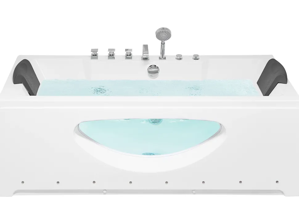 Banheira De Hidromassagem Em Acrilico Branco Com Led 180 X 80 Cm Hawes