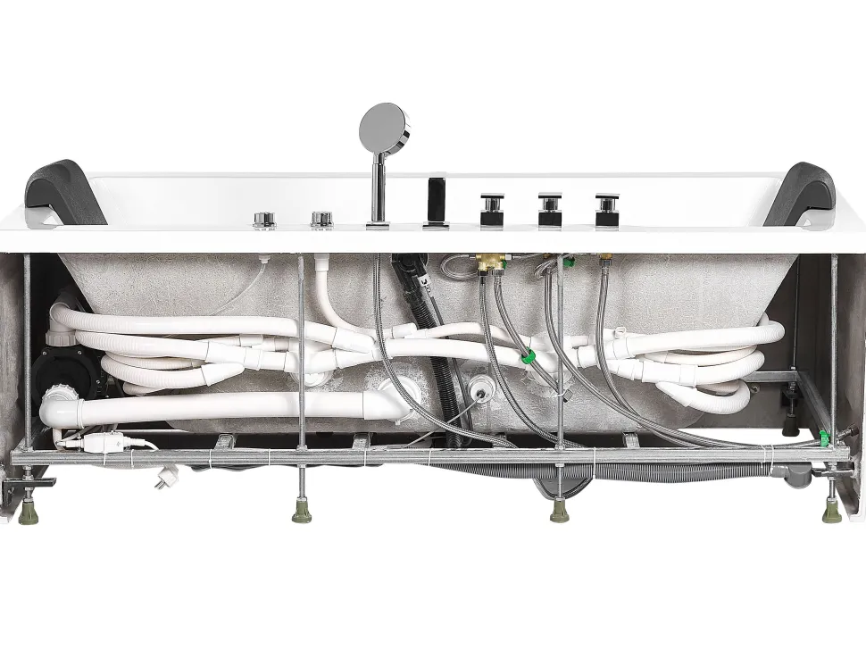 Banheira De Hidromassagem Em Acrilico Branco Com Led 180 X 80 Cm Hawes