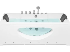 Banheira De Hidromassagem Em Acrilico Branco Com Led 180 X 80 Cm Hawes