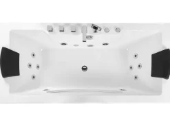 Banheira De Hidromassagem Em Acrilico Branco Com Led 180 X 80 Cm Hawes