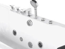 Banheira De Hidromassagem Em Acrilico Branco Com Led 180 X 80 Cm Hawes
