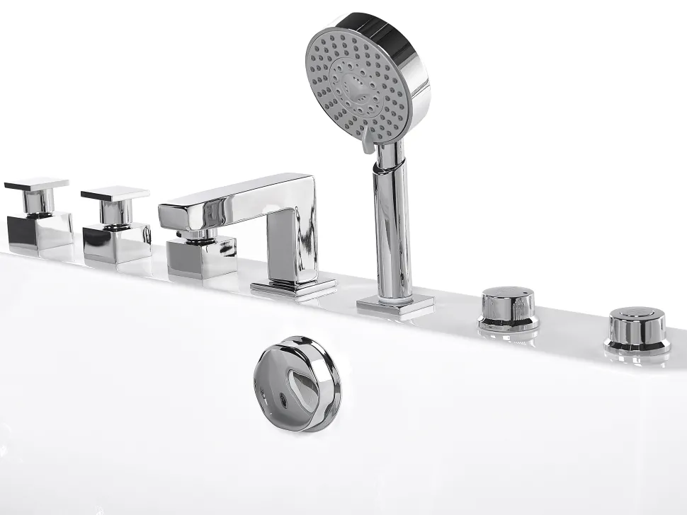 Banheira De Hidromassagem Em Acrilico Branco Com Led 180 X 80 Cm Hawes