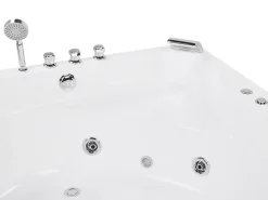Banheira De Hidromassagem De Canto Em Acrilico Branco Com Led 140 X 140 Cm Baracoa