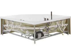 Banheira De Hidromassagem De Canto Em Acrilico Branco Com Led 211 X 150 Cm Caceres