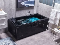 Banheira De Hidromassagem Versao A Esquerda Em Acrilico Preto 169 X 81 Cm Artemisa