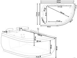 Banheira De Hidromassagem De Canto Versao A Direita Em Acrilico Branco Com Led 160 X 113 Cm Paradiso