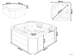 Banheira De Hidromassagem De Exterior Em Acrilico Azul Com Led 200 X 200 Cm Lastarria
