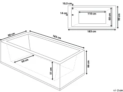 Banheira De Hidromassagem Versao A Direita Em Acrilico Preto 183 X 90 Cm Varadero