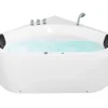 Banheira De Hidromassagem De Canto Em Acrilico Branco Com Led 140 X 140 Cm Meves