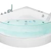 Banheira De Hidromassagem De Canto Em Acrilico Branco Com Led 190 X 135 Cm Marina