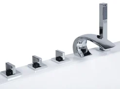 Banheira De Hidromassagem De Canto Em Acrilico Branco Com Led 190 X 135 Cm Marina