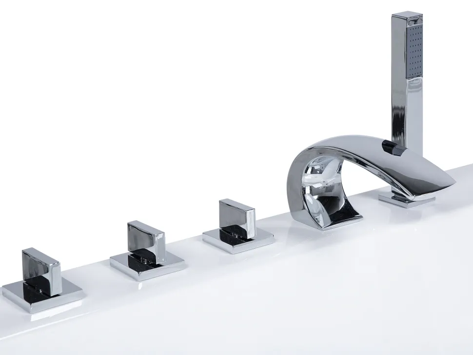 Banheira De Hidromassagem De Canto Em Acrilico Branco Com Led 190 X 135 Cm Marina