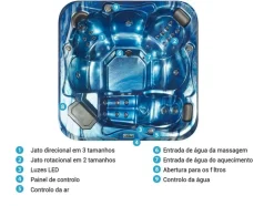 Banheira De Hidromassagem De Exterior Em Acrilico Azul 210 X 210 Cm Tularosa