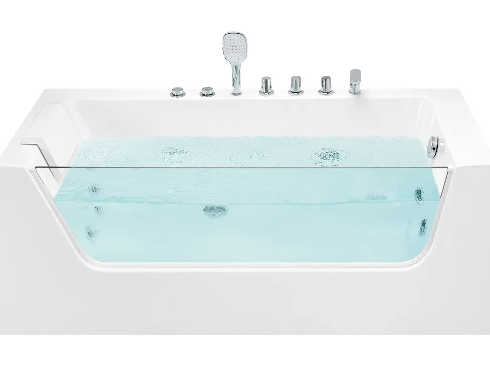 Banheira De Hidromassagem De Canto Versao A Esquerda Em Acrilico Branco 170 X 80 Cm Puquio