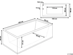 Banheira De Hidromassagem Versao A Esquerda Em Acrilico Preto 183 X 90 Cm Varadero