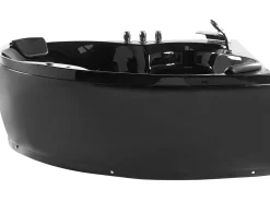 Banheira De Hidromassagem De Canto Em Acrilico Preto Com Led 145 X 145 Cm Senado