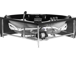 Banheira De Hidromassagem De Canto Em Acrilico Preto Com Led 145 X 145 Cm Senado