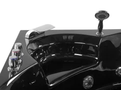 Banheira De Hidromassagem De Canto Em Acrilico Preto Com Led 145 X 145 Cm Senado