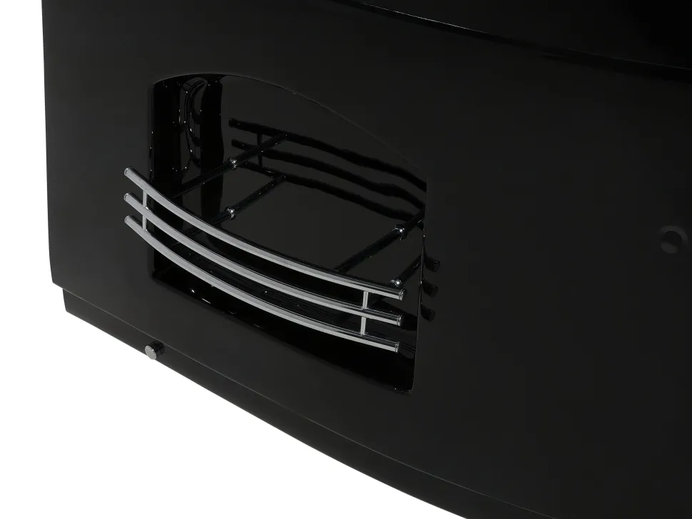 Banheira De Hidromassagem De Canto Em Acrilico Preto Com Led 214 X 155 Cm Martinica