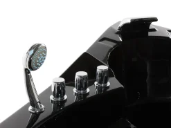 Banheira De Hidromassagem De Canto Em Acrilico Preto Com Led 214 X 155 Cm Martinica