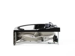 Banheira De Hidromassagem De Canto Em Acrilico Preto Com Led 214 X 155 Cm Martinica