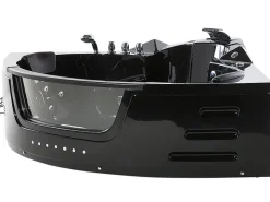 Banheira De Hidromassagem De Canto Em Acrilico Preto Com Led 214 X 155 Cm Martinica