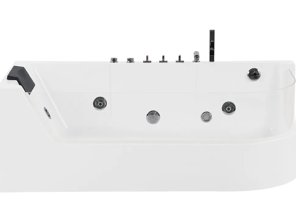 Banheira De Hidromassagem De Canto Em Acrilico Branco Com Led 170 X 80 Cm Acuario