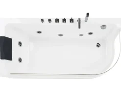 Banheira De Hidromassagem De Canto Em Acrilico Branco Com Led 170 X 80 Cm Acuario