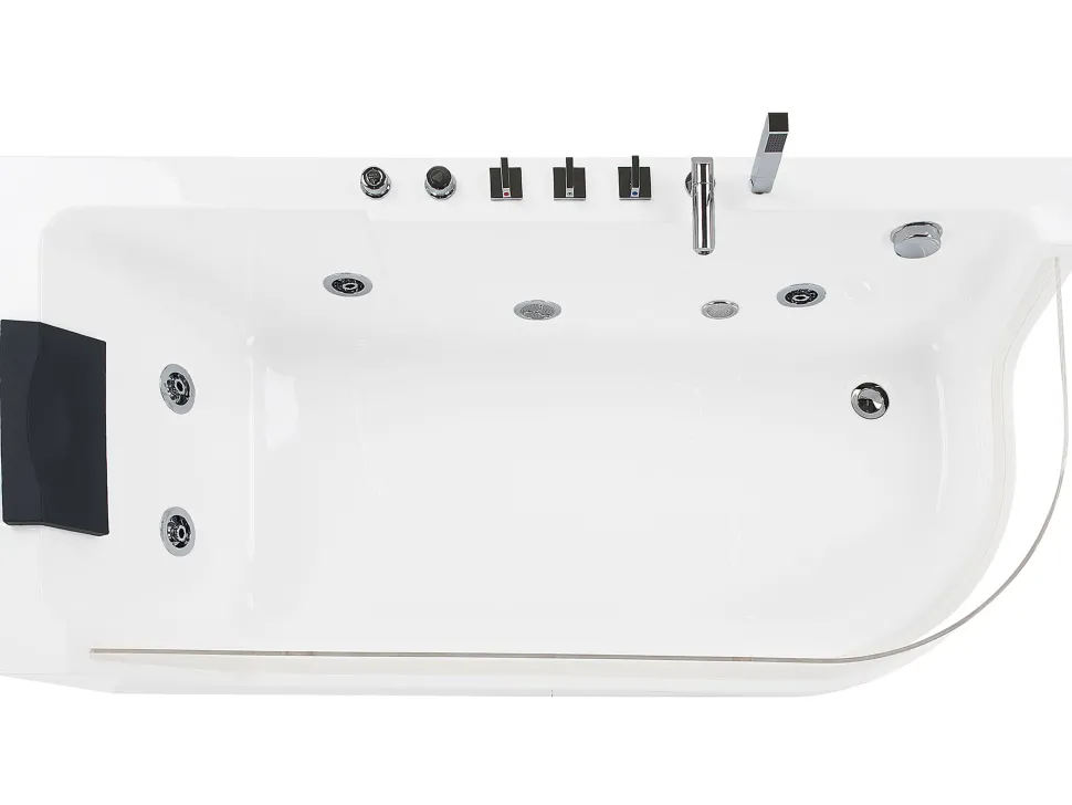 Banheira De Hidromassagem De Canto Em Acrilico Branco Com Led 170 X 80 Cm Acuario