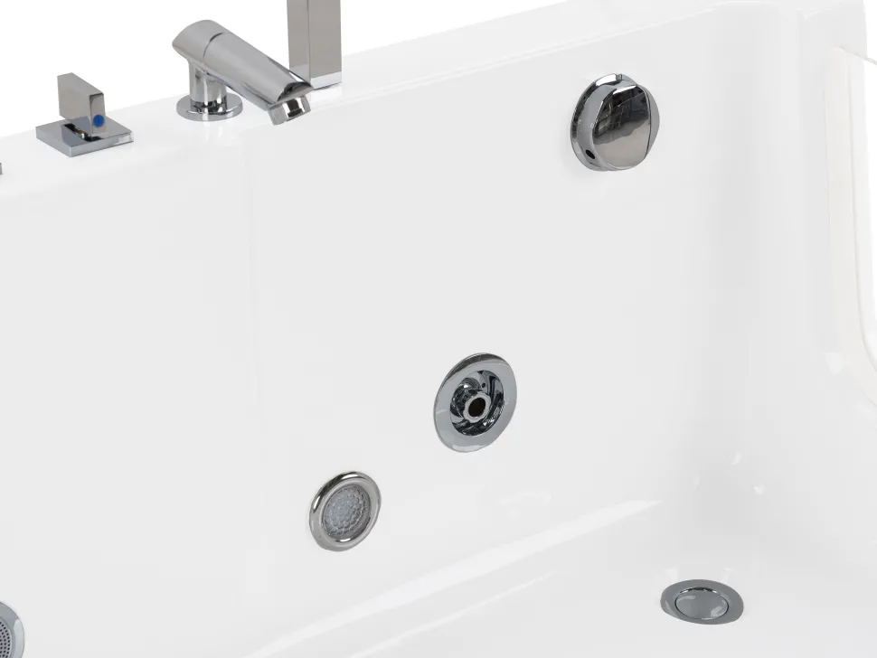 Banheira De Hidromassagem De Canto Em Acrilico Branco Com Led 170 X 80 Cm Acuario