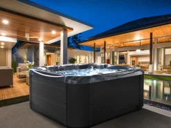 Banheira De Hidromassagem De Exterior Em Acrilico Cinzento Com Led 200 X 200 Cm Lastarria