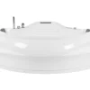 Banheira De Hidromassagem De Canto Em Acrilico Branco Com Led E Coluna Bluetooth 210 X 145 Cm Monaco