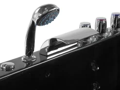 Banheira De Hidromassagem De Canto Versao A Direita Em Acrilico Preto Com Led 160 X 113 Cm Paradiso