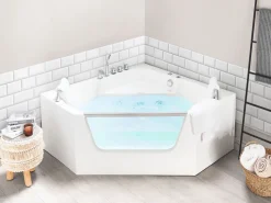 Banheira De Hidromassagem De Canto Em Acrilico Branco 135 X 135 Cm Cantalla