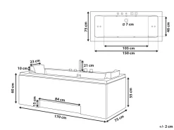 Banheira De Hidromassagem Em Acrilico Branco Com Led 170 X 75 Cm Galley
