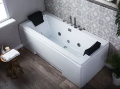 Banheira De Hidromassagem Em Acrilico Branco Com Led 170 X 75 Cm Galley