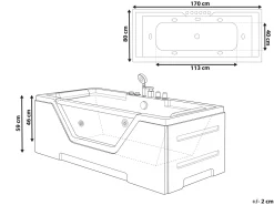 Banheira De Hidromassagem Em Acrilico Branco 170 X 80 Cm Grenada
