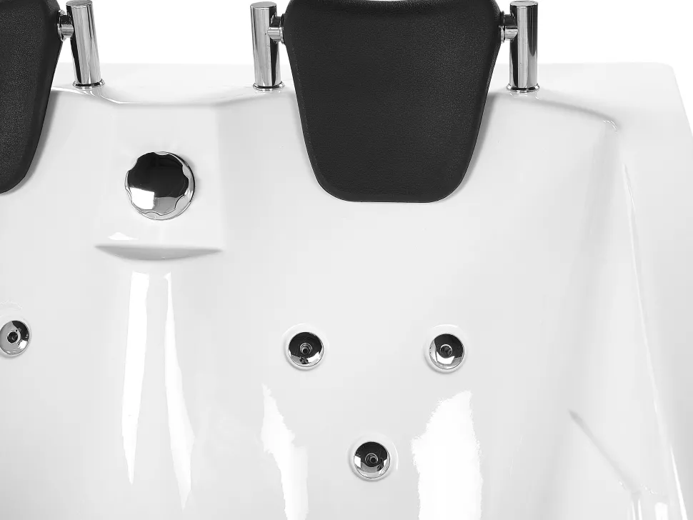 Banheira De Hidromassagem De Canto Esquerdo Em Acrilico Branco Com Led 180 X 120 Cm Calama